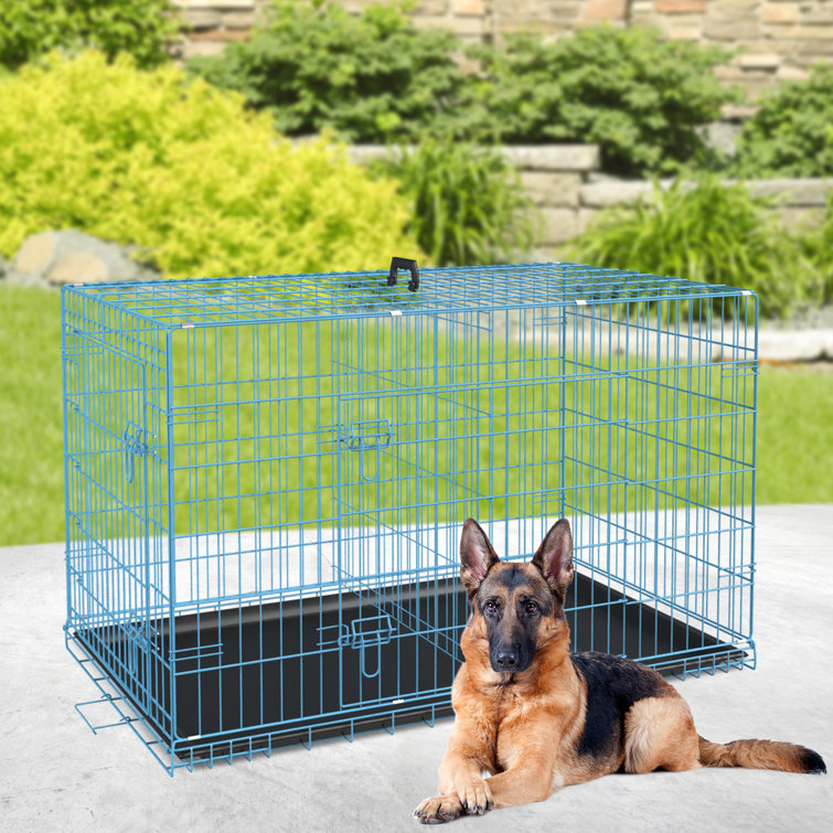 Bestpet 30 Inch Dog Crates For Large Dogs Folding Mental Wire Crates Dog Kennels Outdoor And Indoor Pet Dog Cage Crate With Double Door Divider Panel